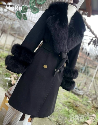 Палто Кашмир и естествен косъм , снимка 2 - Палта, манта - 53179688