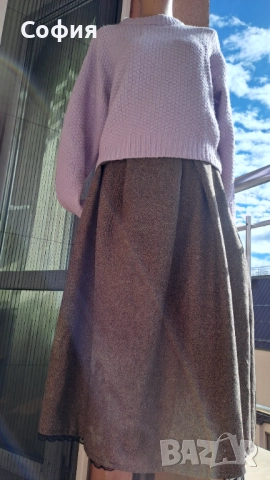 Нов сет от пуловер и вълнена пола,р-р S/M/L, снимка 2 - Блузи с дълъг ръкав и пуловери - 52665750