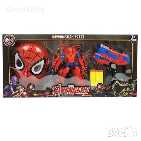 Комплект Пистолет, Маска, Трансформърс на Спайдърмен