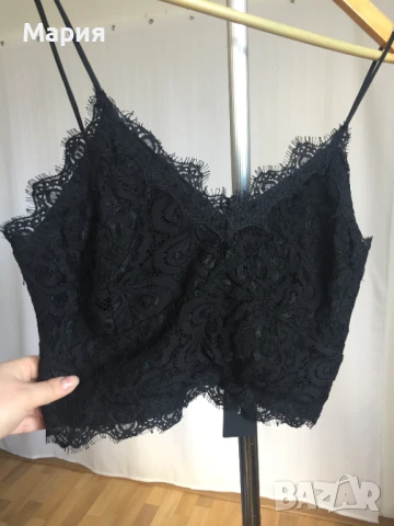 Ново Vero Moda Л размер Дамски Топ Потник Корсет Черен Дантела Еластичен Елегантен Вечерен, снимка 17 - Потници - 51143088