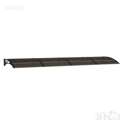 vidaXL Сенник за врата, черен, 400x100 см, поликарбонат