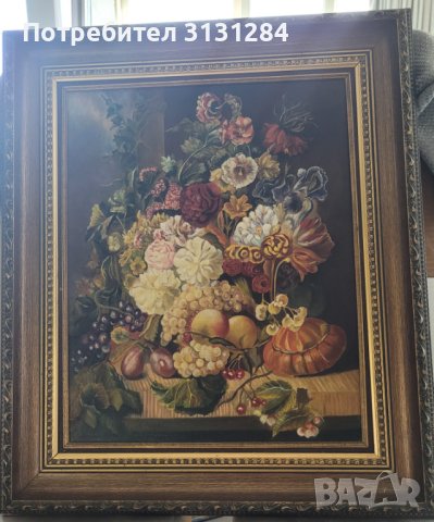 Антикварна  стара Картина   маслени бои  платно  подпис на автора, снимка 3 - Антикварни и старинни предмети - 42473432