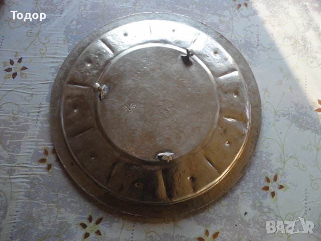 Старинен бронзов кован поднос синия  , снимка 5 - Колекции - 39338209