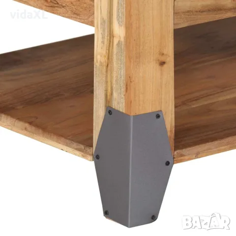 vidaXL Маса за кафе, 110x52x45 см, акациево дърво масив, снимка 7 - Маси - 56146508