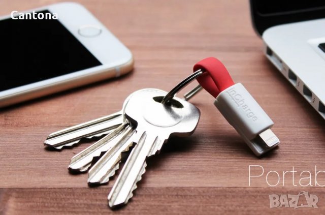 inCharge All in One - Charge&Data кабел ключодържател, само 3,8 см, снимка 3 - USB кабели - 40109543