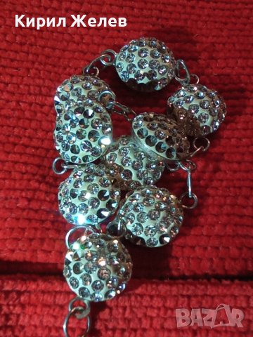 СРЕБЪРНА ФЕШЪН АРТ ГРИВА СРЕБРО 925 Част От КОМПЛЕКТ с БЯЛ ЕМАЙЛ и КРИСТАЛИ 37359, снимка 16 - Гривни - 40488228