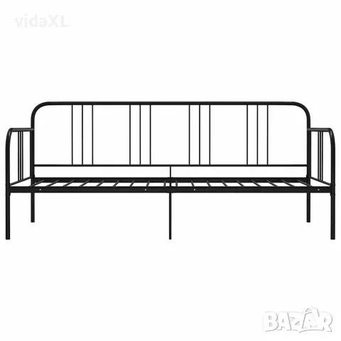 vidaXL Рамка за разтегателен диван, черна, метал, 90x200 см, снимка 3 - Спални и легла - 56146797