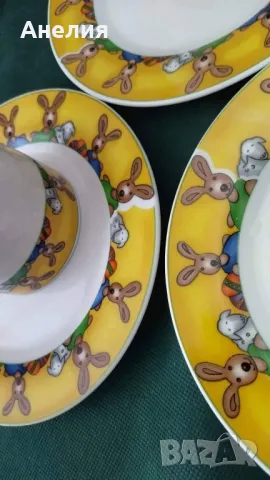 Детски сетове със зайчета, снимка 2 - Чаши - 49799707