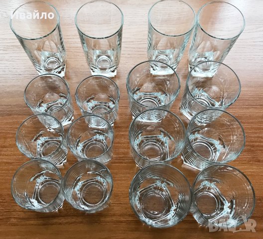 Комплект стъклени чаши - 16 части, снимка 2 - Чаши - 30865848