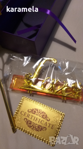 Златна роза със поставка, снимка 3 - Подаръци за жени - 44549261