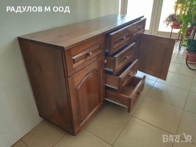 Скрин масив чам с 2 вртички и 6 чекмеджета/30702, снимка 2 - Скринове - 50745282