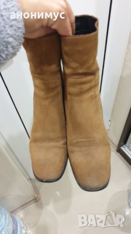 Боти естествен велур  Zara, снимка 3 - Дамски боти - 30617232