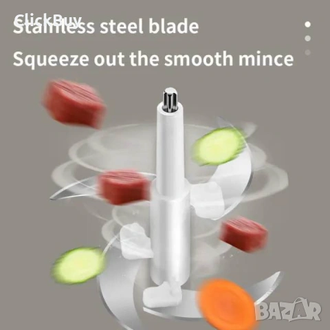 Висококачествен електрически чопър за смилане на месо,ядки и зеленчуци с обем 3 литра, снимка 10 - Чопъри и пасатори - 54153558