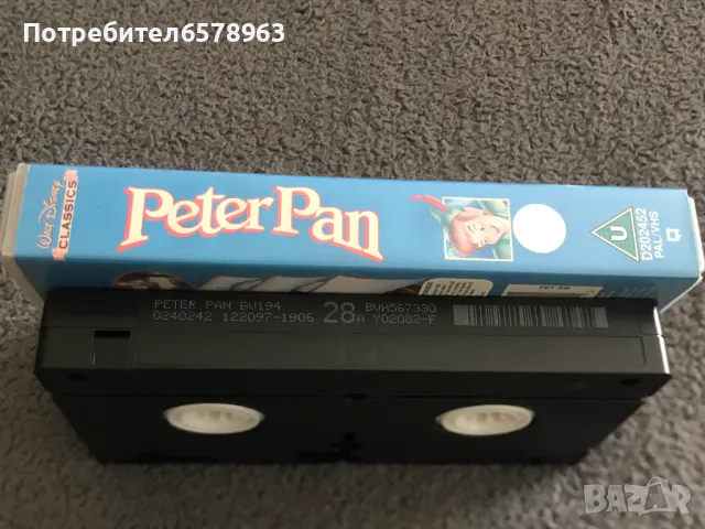 Видеокасета '' Peter Pan '' VHS , снимка 7 - Анимации - 50229793