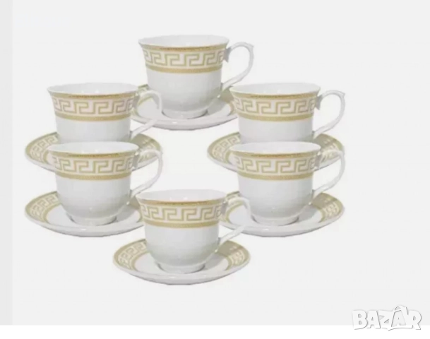 Порцеланов комплект за чай от 12 части, чаша и чинийки, снимка 3 - Други - 52690781