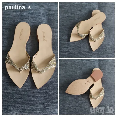 Чехли с блестящи каишки / Italy , снимка 6 - Чехли - 50163709