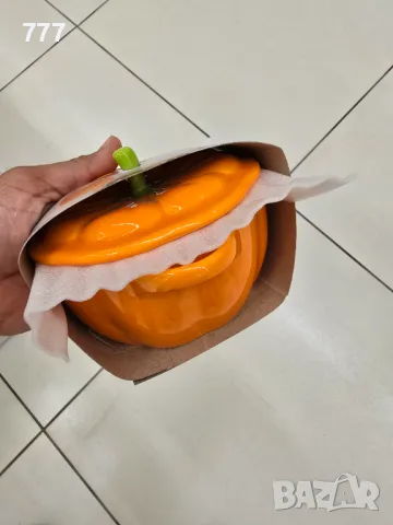 Керамични купи гювеч тиква, снимка 2 - Съдове за готвене - 47552429