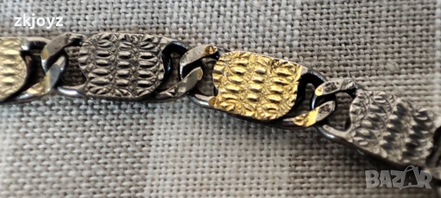 НОВА ИТАЛИАНСКА СРЕБЪРНА ГРИВНА с ПОЗЛАТА 5.70 ГРАМА/ ПРОБА 925, снимка 5 - Гривни - 51164383