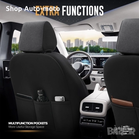 К-т Луксозна Тапицерия Automat-OTOM, Tекстил с еко кожа, THRONE Design – Черна със сив шев, снимка 9 - Аксесоари и консумативи - 52791119