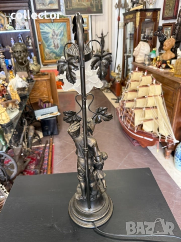 Винтидж фигурална настолна лампа. №8068, снимка 8 - Антикварни и старинни предмети - 54051824