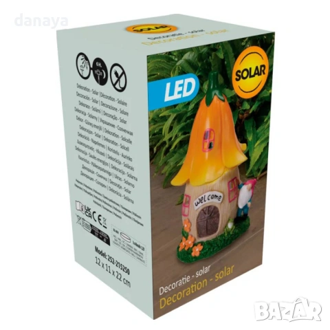 6536 Соларна градинска декорация лампа Къщичка Welcome, 20 cm, снимка 3 - Градински мебели, декорация  - 54016568