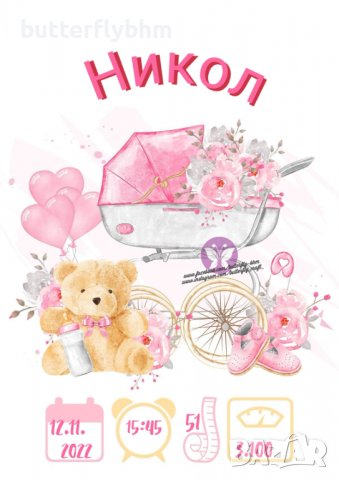 Бебешка визитка/ визитка за бебе , снимка 2 - Други - 39134126