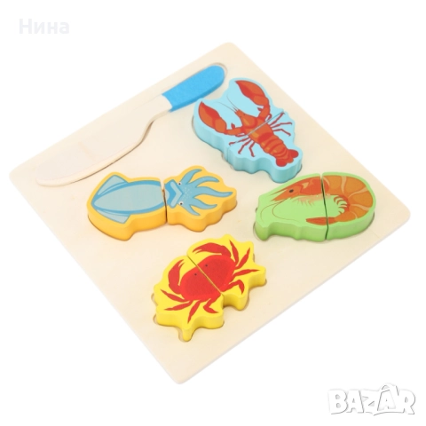 Дървена играчка- Хранителни продукти за рязане, снимка 5 - Образователни игри - 52620719