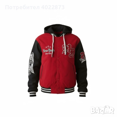 Мъжко Луксозно Бомбер Яке в червен цвят , снимка 2 - Якета - 52466379