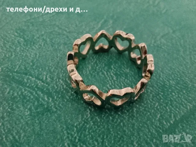 3 сребристи дамски пръстена (вътрешен диаметър 17 мм), снимка 4 - Пръстени - 56137784