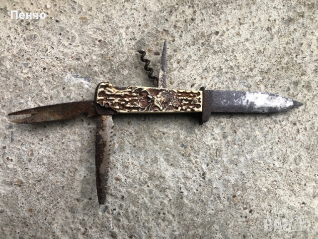 стар ловен нож "DECORA-SOLINGEN" D.B.G.M. - за реставрация, снимка 1