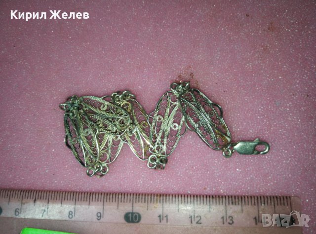 СТАРА ВЪЗРОЖДЕНСКИ СТИЛ ФИЛИГРАННА СРЕБЪРНА ГРИВНА ВИСОКА ПРОБА СРЕБРО РЪЧНА МАЙСТОРСКА РАБОТА 41991, снимка 11 - Антикварни и старинни предмети - 44423967