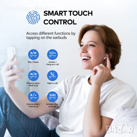 Нови безжични спортни слушалки с калъф за зареждане и шумопотискане, снимка 5 - Bluetooth слушалки - 35602287