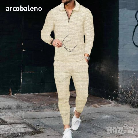 Нов мъжки свободен, втален ежедневен комплект от две части, 5цвята, снимка 2 - Спортни дрехи, екипи - 44151790