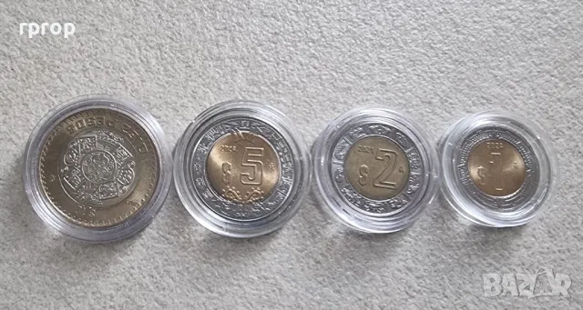 Мексико. 
1, 2, 5 , 10 мексикански песо.
Нови .