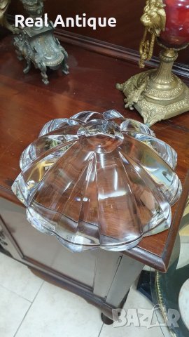 Голяма антикварна словенска кристална купа бомбониера фруктиера- Rogocka, снимка 7 - Антикварни и старинни предмети - 39130076
