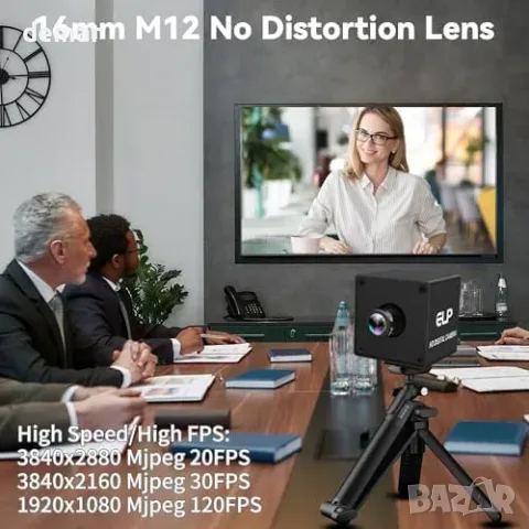 Индустриална USB камера ELP 12 MP, 1080p 120 fps, 16 мм обектив, снимка 5 - Камери - 55827402