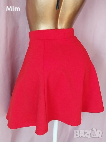 М/XL Червена разкроена пола и черен потник , снимка 6 - Поли - 53895492