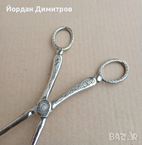 посребрена щипка, снимка 2 - Антикварни и старинни предмети - 54001522