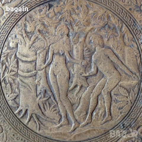 Уникален бронзов поднос., снимка 2 - Антикварни и старинни предмети - 54260840