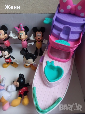 Фигурки Mickey Mause и яхта Minnie Mouse Disney Mattel 2012 кораб лодка сладкарница Мини Маус Дисни, снимка 3 - Кукли - 48265694