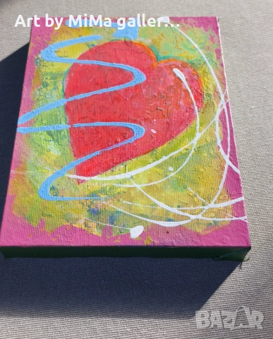 Сърце, картина, платно, арт, снимка 3 - Картини - 52580695