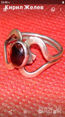 СТАР АР НУВО СКЪПОЦЕНЕН СРЕБЪРЕН ПРЪСТЕН ВИСОКА ПРОБА СРЕБРО с РЯДЪК НАТУРАЛЕН ЯСПИС 43786, снимка 2 - Антикварни и старинни предмети - 44610367