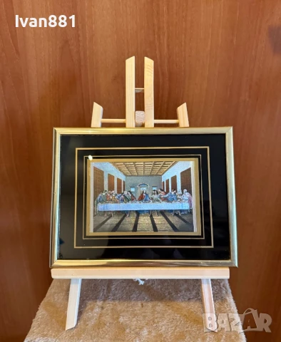 Страхотна картина Тайната Вечеря Леонардо Да Винчи репродукция, снимка 2 - Картини - 50617605