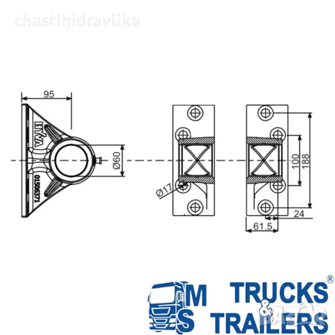 ДОЛНА КОНЗОЛА ЗА ХИДРАВЛИЧЕН ЦИЛИНДЪР HYVA: FC/FE 110 - 191 01506371, снимка 2 - Части - 39832778