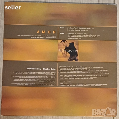Ricky Martin ‎– Amor Maxi Single 12 Издание 🇳🇱 HOLLAND 2001г-PROMO Състояние на винила:VG+ Състоян, снимка 2 - Грамофонни плочи - 53273785