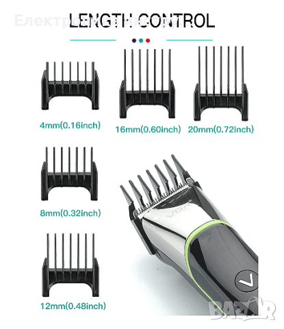 Безжична водоустойчива машинка за подстригване VGR, V-295, Цифров дисплей, снимка 5 - Друга електроника - 44685114