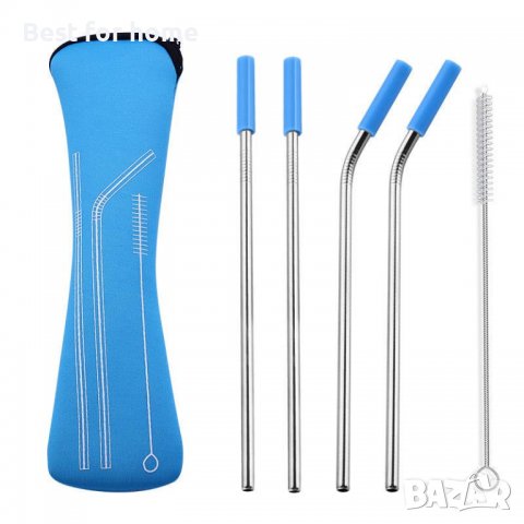 Комплект метални сламки за многократна употреба в неопренова кутия+ накрайници., снимка 6 - Аксесоари за кухня - 39153794