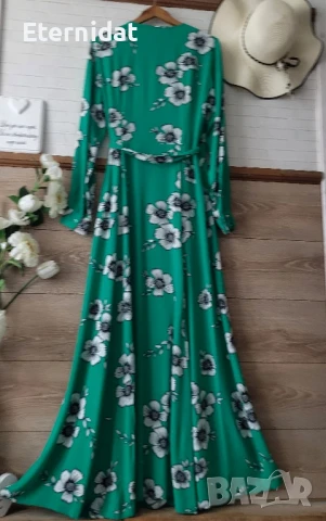 Дълга зелена рокля , снимка 9 - Рокли - 51010025