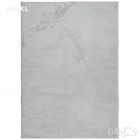 vidaXL Килим IZA с къс косъм, скандинавски вид, сив, 200x280 см