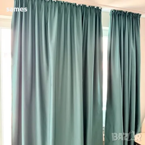 Луксозни Blackout завеси Art & Decor – шити по поръчка, масленозелени
